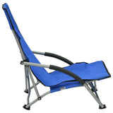 vidaXL Folding Beach Chairs 2 pcs Blue Fabric | SKU: 312488 | Barcode: 8720286136997