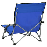 vidaXL Folding Beach Chairs 2 pcs Blue Fabric | SKU: 312488 | Barcode: 8720286136997