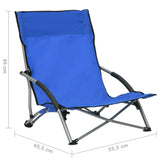 vidaXL Folding Beach Chairs 2 pcs Blue Fabric | SKU: 312488 | Barcode: 8720286136997