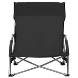 vidaXL Folding Beach Chairs 2 pcs Black Fabric | SKU: 312489 | Barcode: 8720286137000