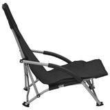 vidaXL Folding Beach Chairs 2 pcs Black Fabric | SKU: 312489 | Barcode: 8720286137000