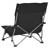 vidaXL Folding Beach Chairs 2 pcs Black Fabric | SKU: 312489 | Barcode: 8720286137000