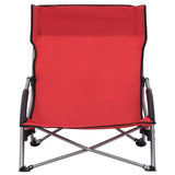 vidaXL Folding Beach Chairs 2 pcs Red Fabric | SKU: 312490 | Barcode: 8720286137017
