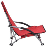 vidaXL Folding Beach Chairs 2 pcs Red Fabric | SKU: 312490 | Barcode: 8720286137017