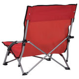 vidaXL Folding Beach Chairs 2 pcs Red Fabric | SKU: 312490 | Barcode: 8720286137017
