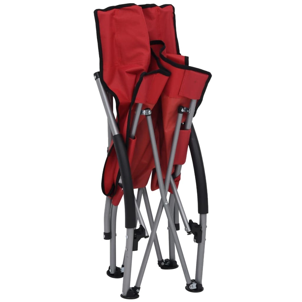vidaXL Folding Beach Chairs 2 pcs Red Fabric | SKU: 312490 | Barcode: 8720286137017