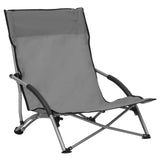 vidaXL Folding Beach Chairs 2 pcs Grey Fabric | SKU: 312491 | Barcode: 8720286137024