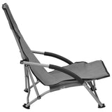 vidaXL Folding Beach Chairs 2 pcs Grey Fabric | SKU: 312491 | Barcode: 8720286137024