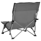 vidaXL Folding Beach Chairs 2 pcs Grey Fabric | SKU: 312491 | Barcode: 8720286137024