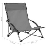 vidaXL Folding Beach Chairs 2 pcs Grey Fabric | SKU: 312491 | Barcode: 8720286137024