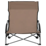 vidaXL Folding Beach Chairs 2 pcs Taupe Fabric | SKU: 312492 | Barcode: 8720286137031