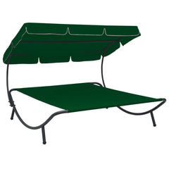 vidaXL Outdoor Lounge Bed With Canopy Green | SKU: 313526 | Barcode: 8720286137536