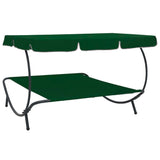 vidaXL Outdoor Lounge Bed With Canopy Green | SKU: 313526 | Barcode: 8720286137536