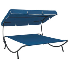 vidaXL Outdoor Lounge Bed With Canopy Blue | SKU: 313527 | Barcode: 8720286137543