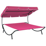 vidaXL Outdoor Lounge Bed With Canopy Pink | SKU: 313528 | Barcode: 8720286137550