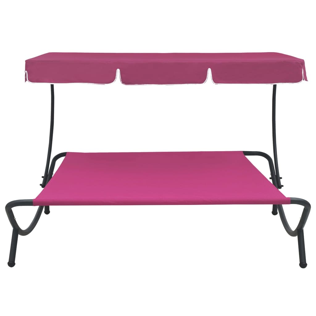 vidaXL Outdoor Lounge Bed With Canopy Pink | SKU: 313528 | Barcode: 8720286137550