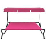 vidaXL Outdoor Lounge Bed With Canopy Pink | SKU: 313528 | Barcode: 8720286137550