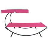 vidaXL Outdoor Lounge Bed With Canopy Pink | SKU: 313528 | Barcode: 8720286137550