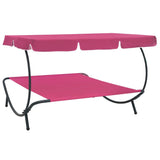 vidaXL Outdoor Lounge Bed With Canopy Pink | SKU: 313528 | Barcode: 8720286137550