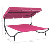 vidaXL Outdoor Lounge Bed With Canopy Pink | SKU: 313528 | Barcode: 8720286137550