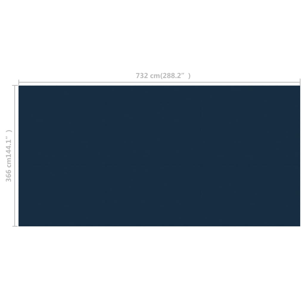 vidaXL Floating PE Solar Pool Film 732x366 cm Black and Blue | SKU: 92985 | Barcode: 8720286140147