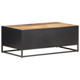 vidaXL Coffee Table 90x50x35 cm Rough Mango Wood And Natural Cane | SKU: 323143 | Barcode: 8720286142387