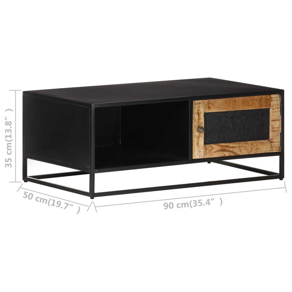 vidaXL Coffee Table 90x50x35 cm Rough Mango Wood | SKU: 323149 | Barcode: 8720286142448