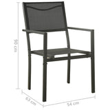 vidaXL Garden Chairs 2 pcs Textilene and Steel Black And Anthracite | SKU: 313077 | Barcode: 8720286146156