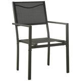 vidaXL Garden Chairs 4 pcs Textilene and Steel Black And Anthracite | SKU: 313078 | Barcode: 8720286146163