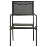 vidaXL Garden Chairs 4 pcs Textilene and Steel Black And Anthracite | SKU: 313078 | Barcode: 8720286146163