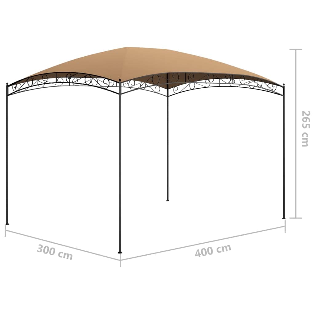 vidaXL Gazebo 3x4x2.65 m Taupe 180 g/m² | SKU: 313910 | Barcode: 8720286153246