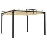 vidaXL Gazebo with Louvered Roof 3x3 m Cream Fabric and Aluminium | SKU: 313924 | Barcode: 8720286153383