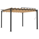 vidaXL Gazebo with Louvered Roof 3x3 m Taupe Fabric and Aluminium | SKU: 313925 | Barcode: 8720286153390
