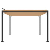 vidaXL Gazebo with Louvered Roof 3x3 m Taupe Fabric and Aluminium | SKU: 313925 | Barcode: 8720286153390