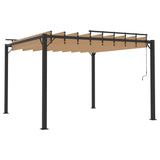 vidaXL Gazebo with Louvered Roof 3x3 m Taupe Fabric and Aluminium | SKU: 313925 | Barcode: 8720286153390
