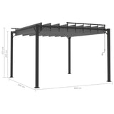 vidaXL Gazebo with Louvered Roof 3x3 m Anthracite Fabric and Aluminium | SKU: 313926 | Barcode: 8720286153406