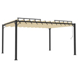 vidaXL Gazebo with Louvered Roof 3x4 m Cream Fabric and Aluminium | SKU: 313927 | Barcode: 8720286153413