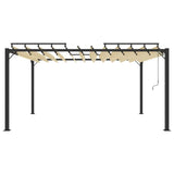 vidaXL Gazebo with Louvered Roof 3x4 m Cream Fabric and Aluminium | SKU: 313927 | Barcode: 8720286153413