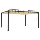 vidaXL Gazebo with Louvered Roof 3x4 m Cream Fabric and Aluminium | SKU: 313927 | Barcode: 8720286153413