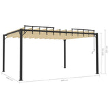 vidaXL Gazebo with Louvered Roof 3x4 m Cream Fabric and Aluminium | SKU: 313927 | Barcode: 8720286153413