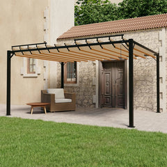 vidaXL Gazebo with Louvered Roof 3x4 m Taupe Fabric and Aluminium | SKU: 313928 | Barcode: 8720286153420