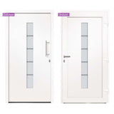vidaXL Front Door Aluminium & PVC White 100x210 cm N1 (right opening) | SKU: 3056807 | Barcode: 8720286161906