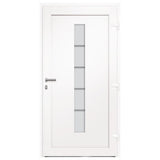 vidaXL Front Door Aluminium & PVC White 100x210 cm N1 (right opening) | SKU: 3056807 | Barcode: 8720286161906