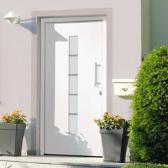 vidaXL Front Door Aluminium & PVC White 100x210 cm N1 (right opening) | SKU: 3056807 | Barcode: 8720286161906