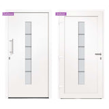 vidaXL Front Door Aluminium & PVC White 100x200 cm N2 (left opening) | SKU: 3056809 | Barcode: 8720286161920