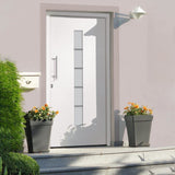 vidaXL Front Door Aluminium & PVC White 100x200 cm N2 (left opening) | SKU: 3056809 | Barcode: 8720286161920