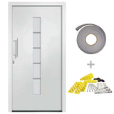 vidaXL Front Door Aluminium & PVC White 100x210 cm N2 (left opening) | SKU: 3056810 | Barcode: 8720286161937