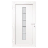 vidaXL Front Door Aluminium & PVC White 100x210 cm N2 (left opening) | SKU: 3056810 | Barcode: 8720286161937