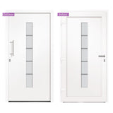 vidaXL Front Door Aluminium & PVC White 100x210 cm N2 (left opening) | SKU: 3056810 | Barcode: 8720286161937