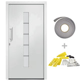 vidaXL Front Door Aluminium & PVC White 110x210 cm N2 (left opening) | SKU: 3056811 | Barcode: 8720286161944